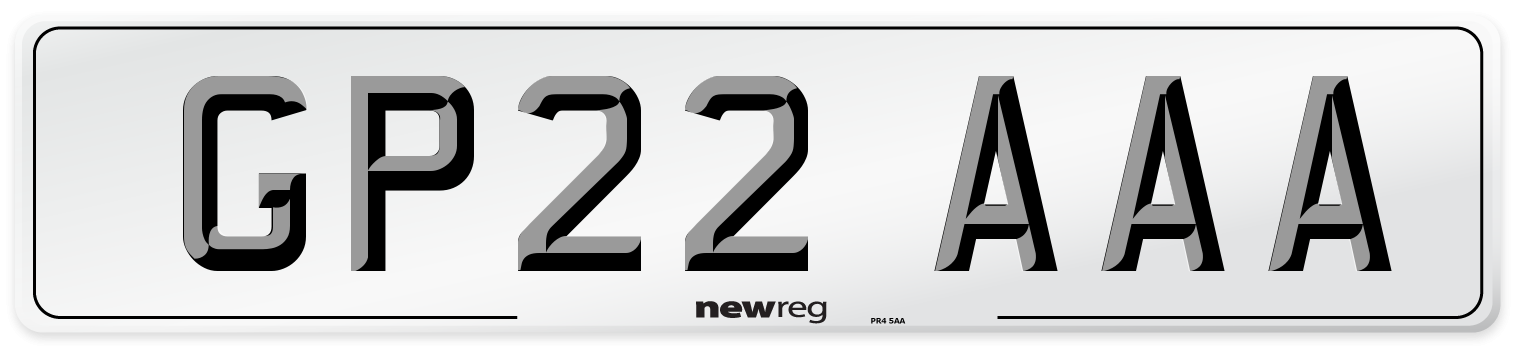GP22 AAA Number Plate from New Reg